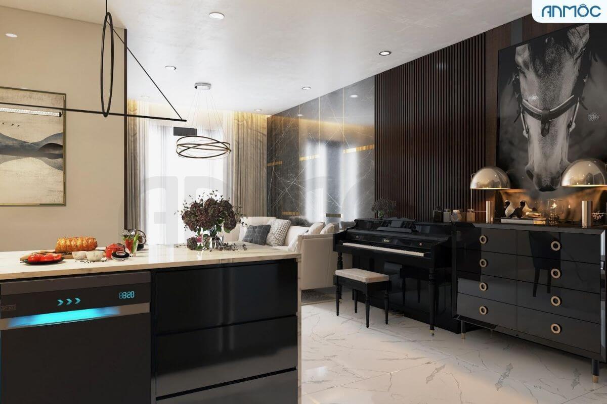 55+ Mẫu Thiết Kế Nội Thất Chung Cư "Đỉnh Nhất" 2026 3659 khong-gian-phong-khach-lien-bep