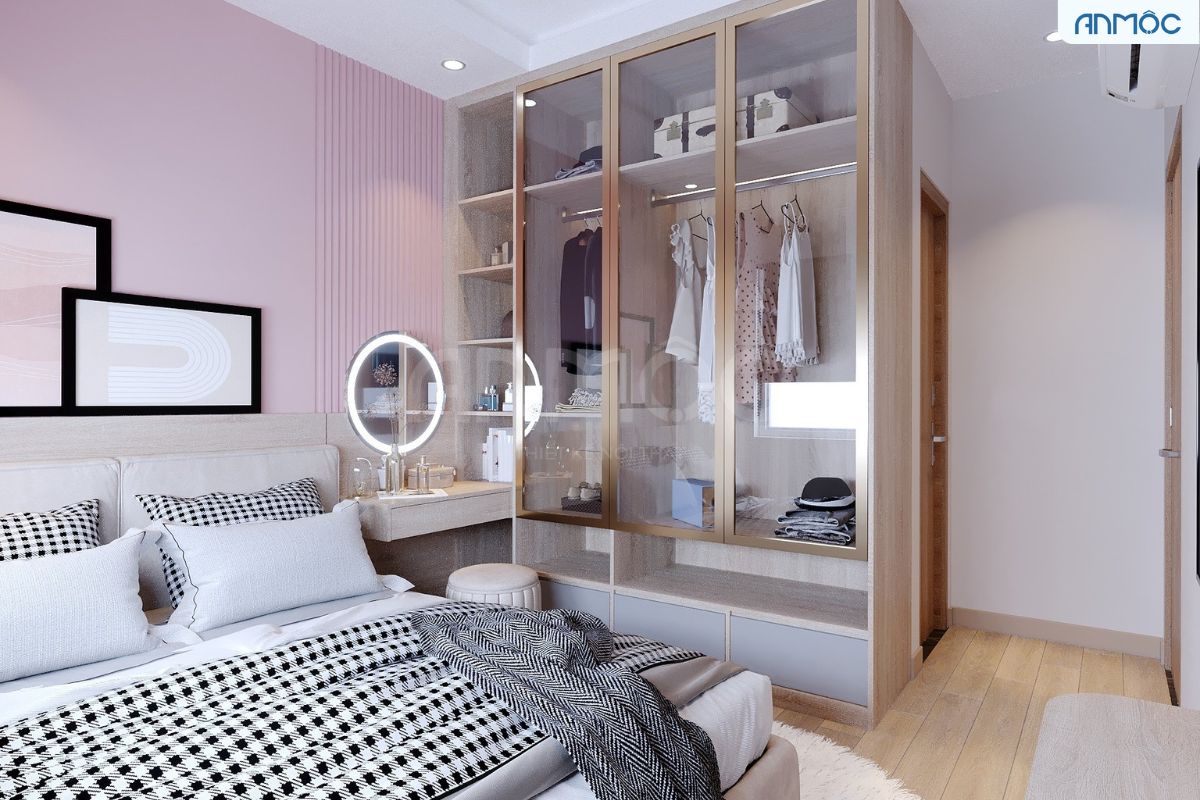 55+ Mẫu Thiết Kế Nội Thất Chung Cư "Đỉnh Nhất" 2026 3279 tủ quần áo gỗ cánh kính