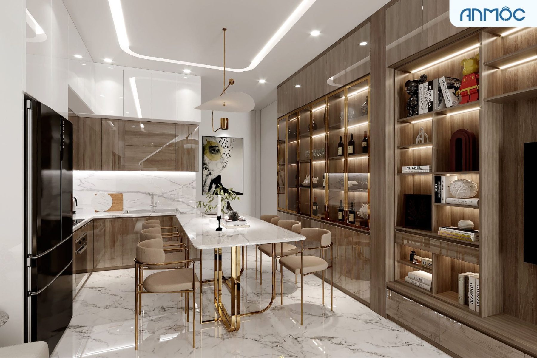 21+ Mẫu Thiết Kế Nội Thất Nhà Phố Đẹp Không Thể Bỏ Qua 2026 2735 thiet ke noi that nha pho noi that an moc 3