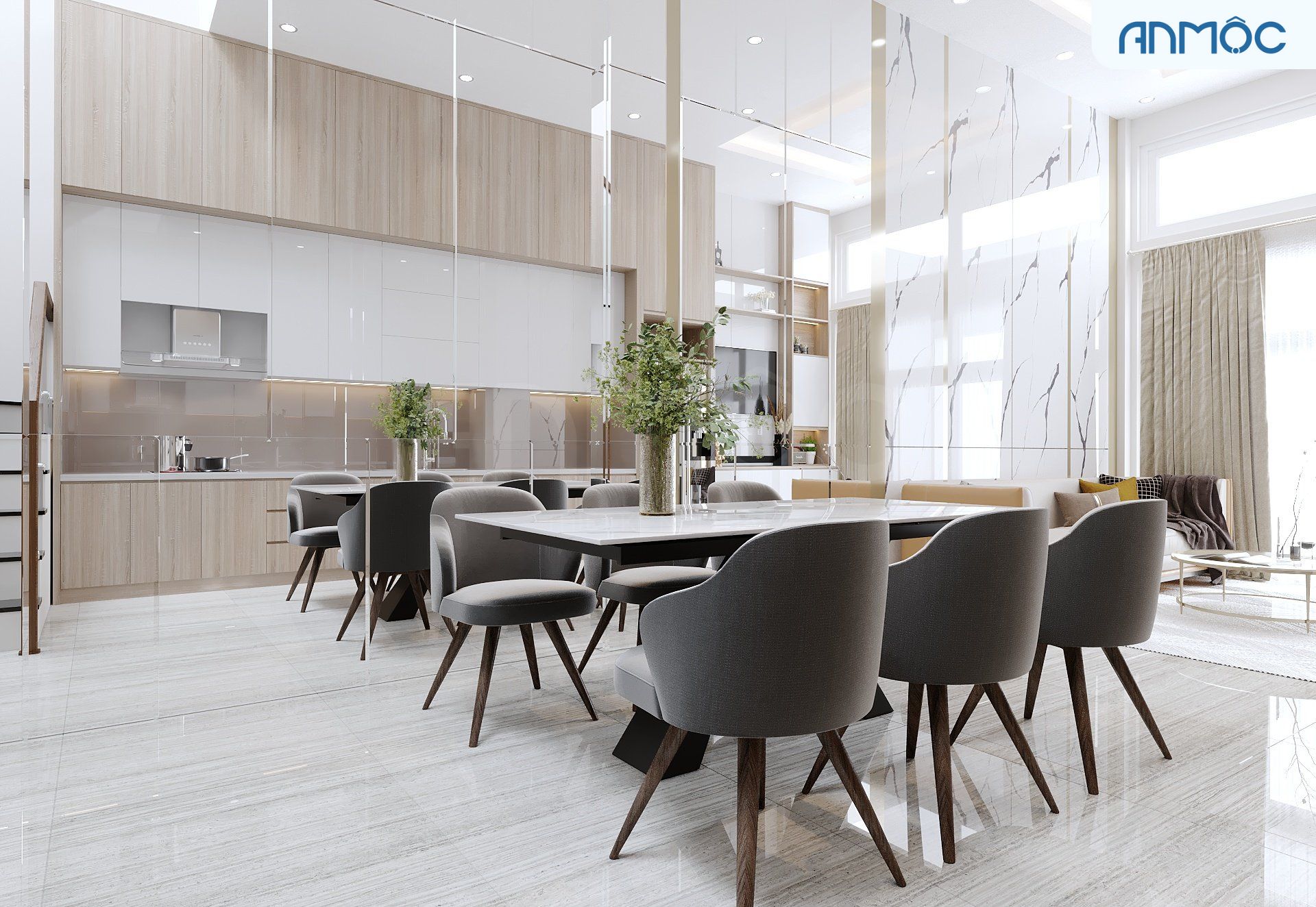 21+ Mẫu Thiết Kế Nội Thất Nhà Phố Đẹp Không Thể Bỏ Qua 2026 2438 thiet ke noi that nha pho noi that an moc 3