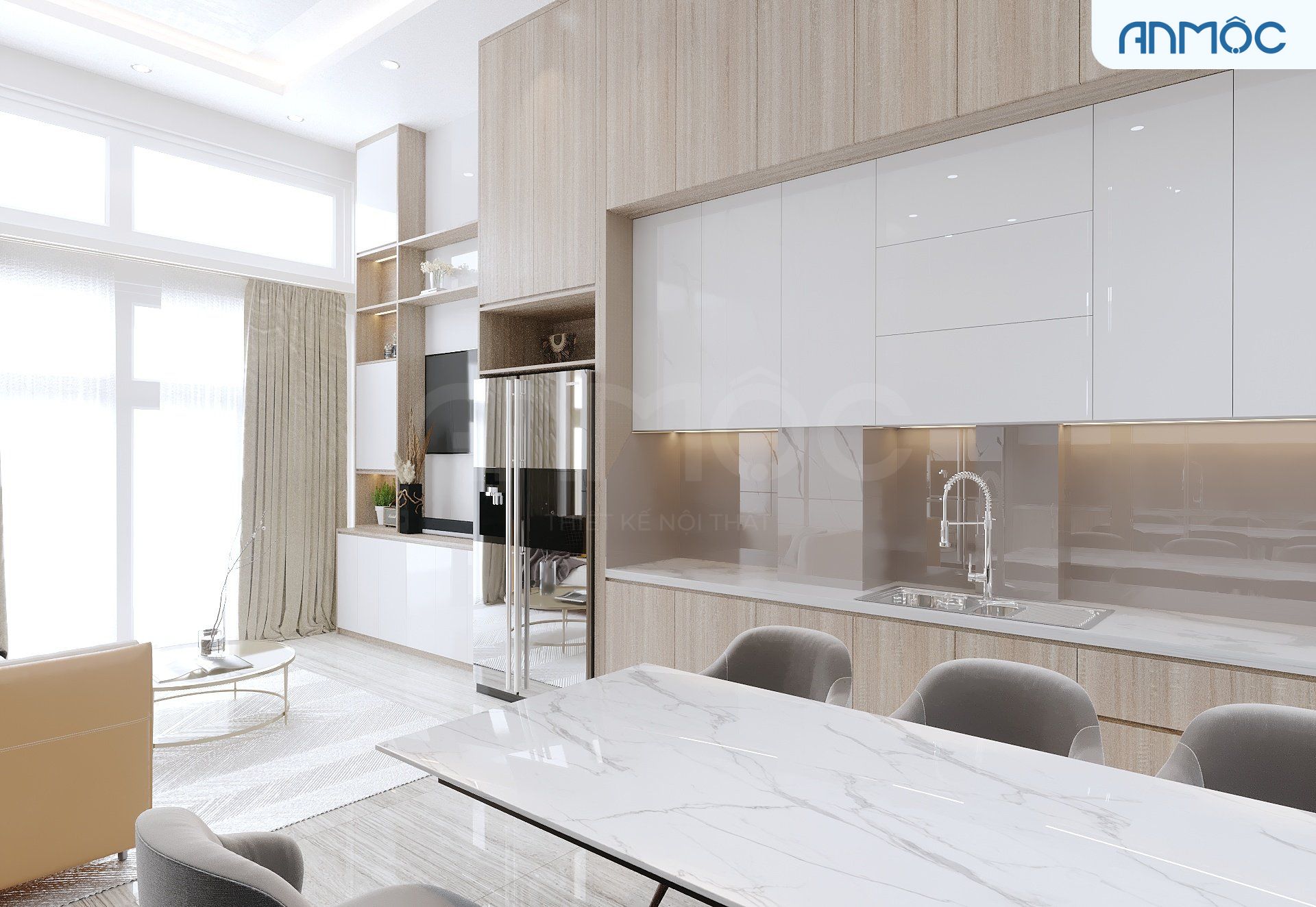 21+ Mẫu Thiết Kế Nội Thất Nhà Phố Đẹp Không Thể Bỏ Qua 2026 2437 thiet ke noi that nha pho noi that an moc 4