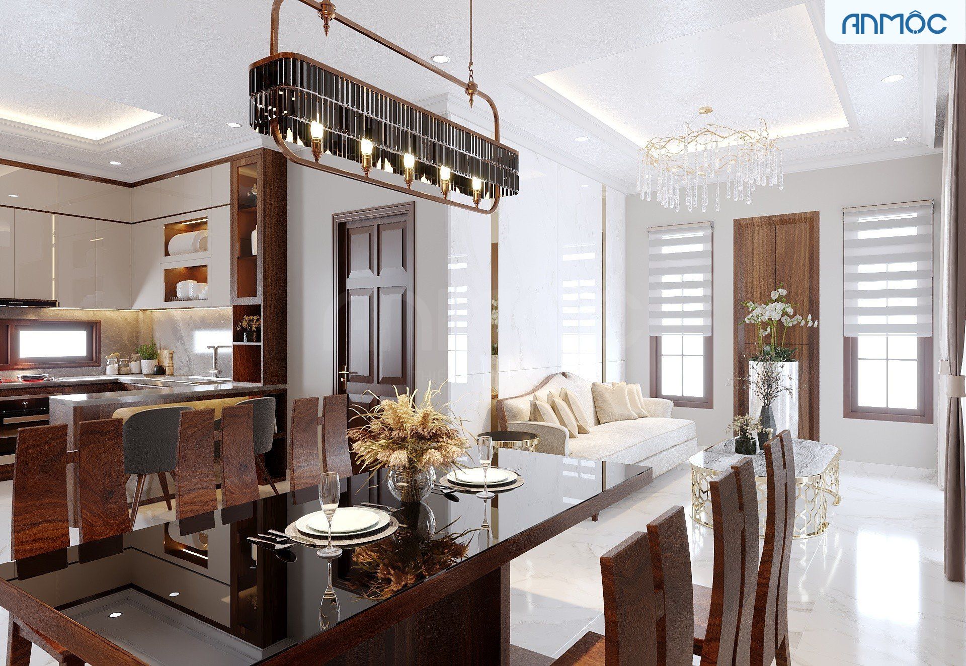 21+ Mẫu Thiết Kế Nội Thất Nhà Phố Đẹp Không Thể Bỏ Qua 2026 2643 thiet ke noi that nha biet thu pho go oc cho noi that an moc 3