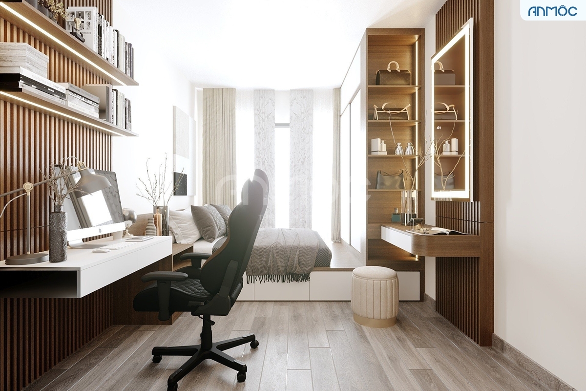 55+ Mẫu Thiết Kế Nội Thất Chung Cư "Đỉnh Nhất" 2026 3568 Giường bục cho bố mẹ.