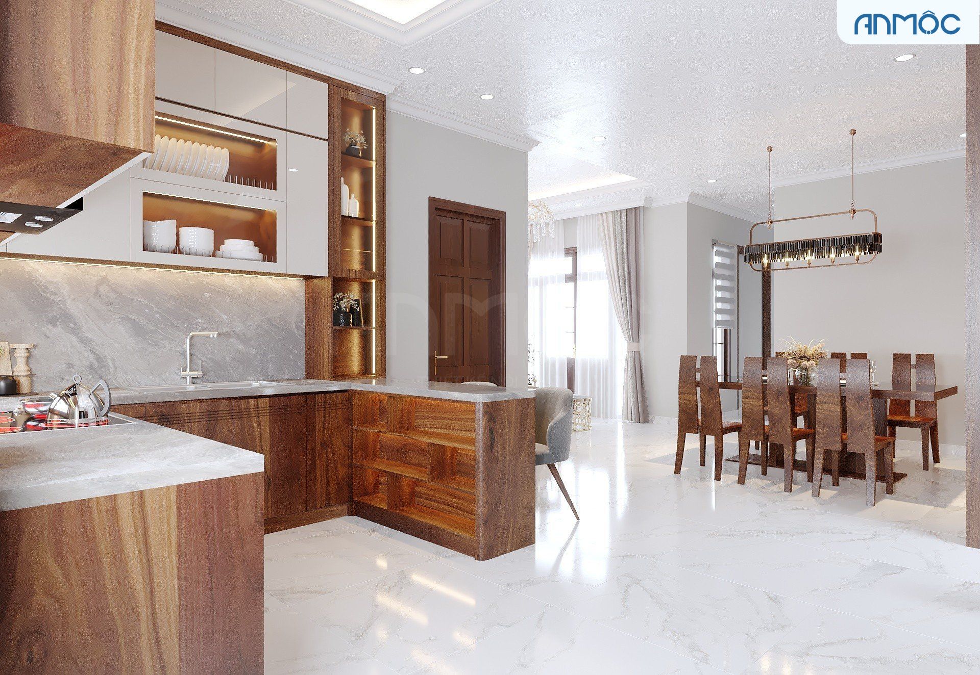 21+ Mẫu Thiết Kế Nội Thất Nhà Phố Đẹp Không Thể Bỏ Qua 2026 2640 thiet ke noi that nha pho go oc cho noi that an moc 3