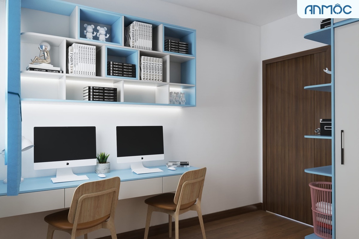 10 Mẫu Thiết Kế Nội Thất Phòng Ngủ Cho Bé Đẹp Nhất 2026 268 Thiết kế nội thất phòng ngủ cho hai bé trai, diện tích 9m2