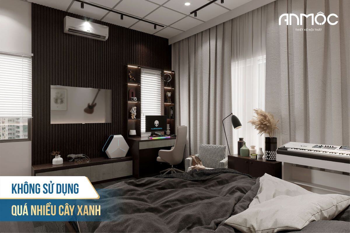 Cải Tạo Phòng Ngủ Từ Cũ Thành Mới Siêu Đẹp Phù Hợp Mọi Ngân Sách 63 Không sử dụng quá nhiều cây xanh