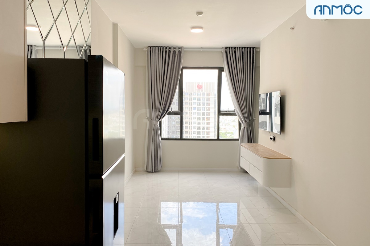 Hoàn thiện thi công nội thất chung cư Picity High Park 34 Nội thất phòng sinh hoạt chung được bố trí mở kèm cửa sổ lớn, tạo không gian rộng rãi và thông thoáng