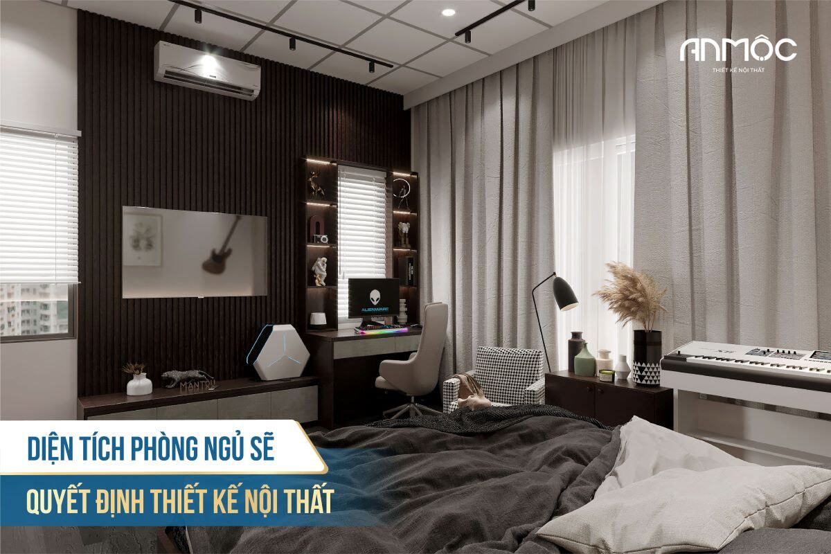 33+ Mẫu Thiết Kế Nội Thất Phòng Ngủ Đẹp - Hiện Đại 2026 396 Diện tích của phòng ngủ sẽ quyết định thiết kế nội thất