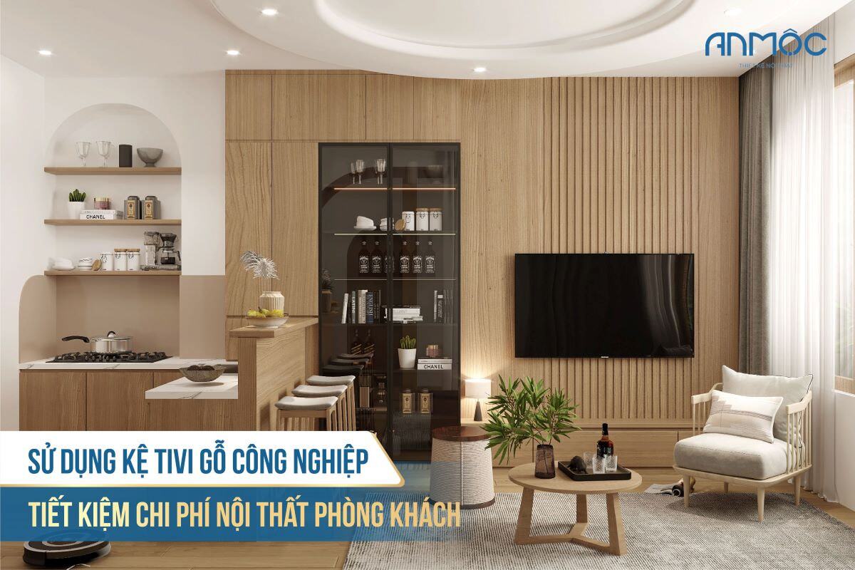 33+ Mẫu Thiết Kế Nội Thất Phòng Khách Đẹp Hiện Đại Nhất 775 Sử dụng kệ tivi gỗ công nghiệp tiết kiệm chi phí nội thất phòng khách