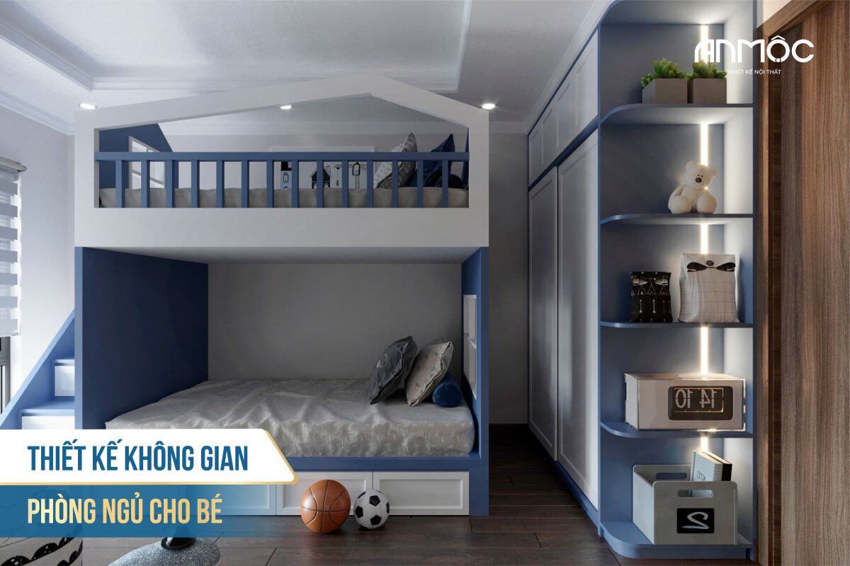 33+ Mẫu Thiết Kế Nội Thất Phòng Ngủ Đẹp - Hiện Đại 2026 386 Thiết kế không gian phòng ngủ cho bé