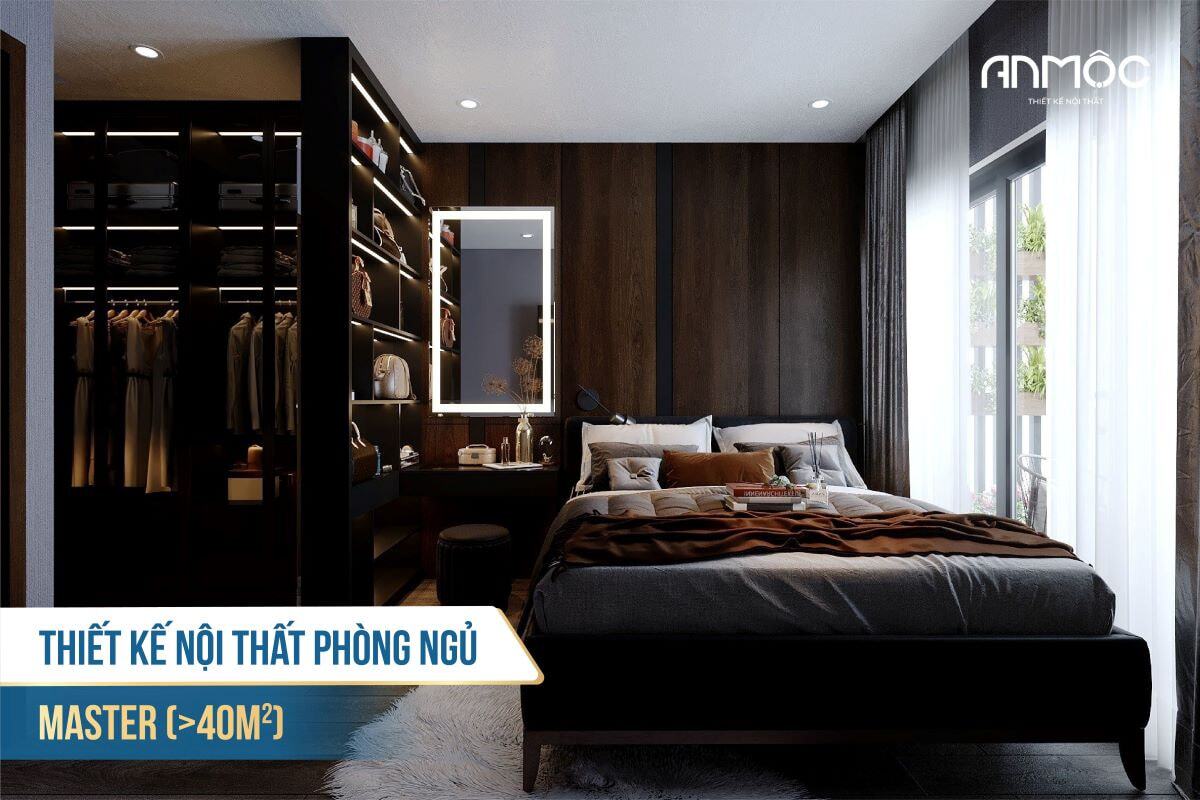 33+ Mẫu Thiết Kế Nội Thất Phòng Ngủ Đẹp - Hiện Đại 2026 385 Thiết kế nội thất phòng ngủ master (>40m2)