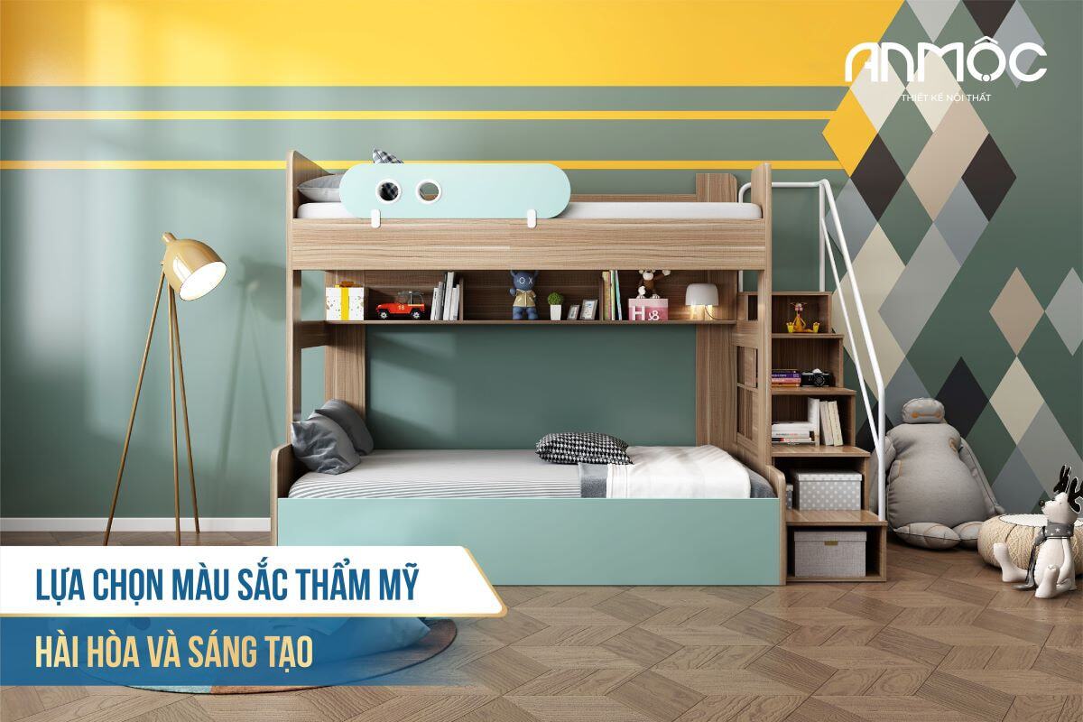 10 Mẫu Thiết Kế Nội Thất Phòng Ngủ Cho Bé Đẹp Nhất 2026 233 Lựa chọn màu sắc thẩm mỹ hài hòa và sáng tạo