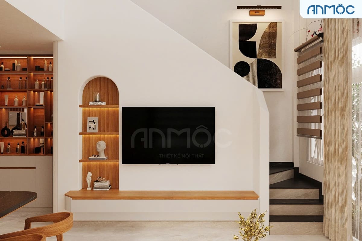 21+ Mẫu Thiết Kế Nội Thất Nhà Phố Đẹp Không Thể Bỏ Qua 2026 2964 thiet ke noi that phong khach bep 18m2 0