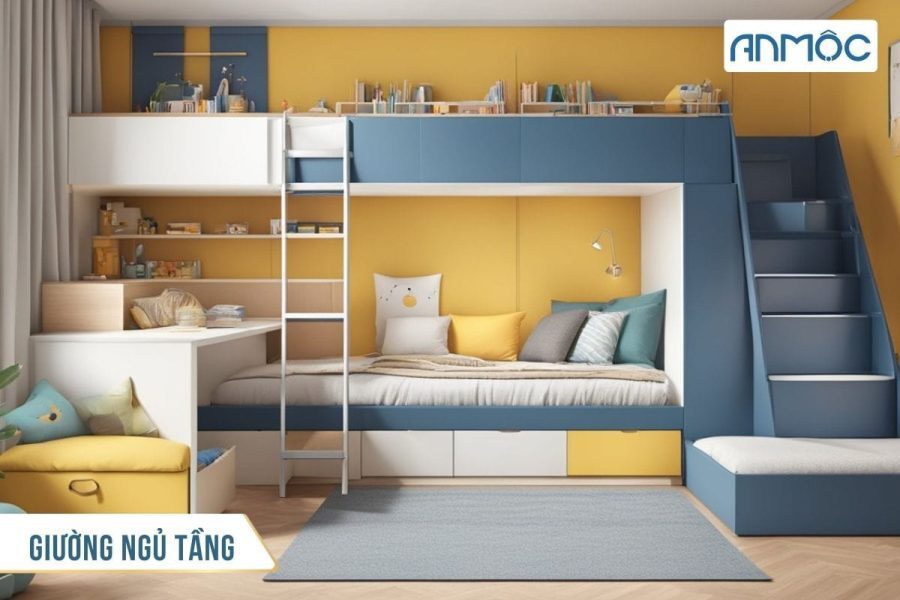 10+ Mẫu Thiết Kế Phòng Ngủ Đôi Cho Bé Trai Và Bé Gái 28 Giuong ngu tang