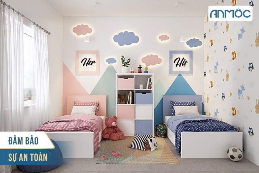 10+ Mẫu Thiết Kế Phòng Ngủ Đôi Cho Bé Trai Và Bé Gái 26 Lam noi that dam bao su an toan