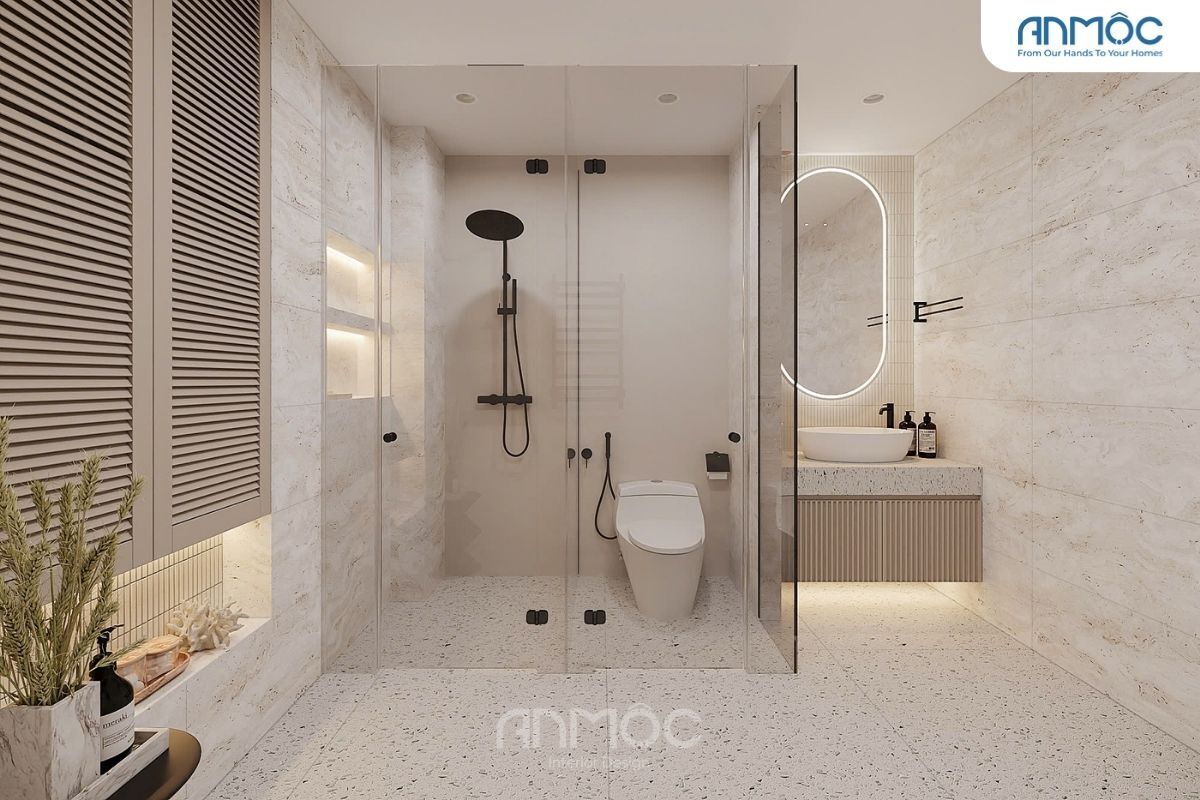 21+ Mẫu Thiết Kế Nội Thất Nhà Phố Đẹp Không Thể Bỏ Qua 2026 2846 Noi that nha ve sinh phong ngu master 1