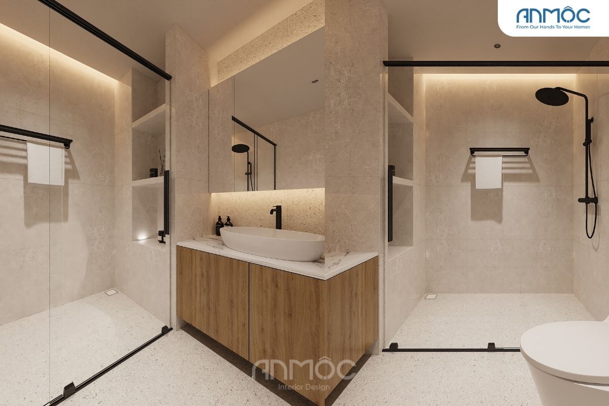 21+ Mẫu Thiết Kế Nội Thất Nhà Phố Đẹp Không Thể Bỏ Qua 2026 2877 Phoi canh nha ve sinh phong ngu 1 1