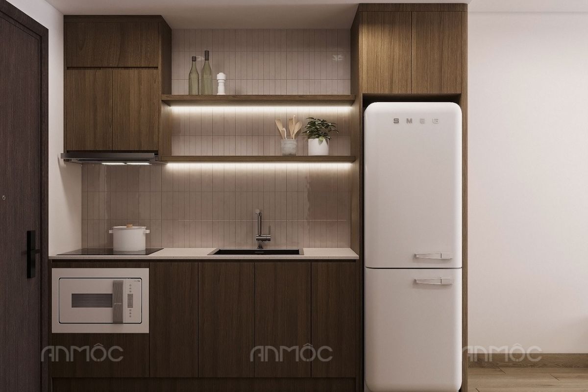 55+ Mẫu Thiết Kế Nội Thất Chung Cư "Đỉnh Nhất" 2026 2796 Nội thất phòng bếp - Thiết kế nội thất căn hộ Studio River Gate 30m2