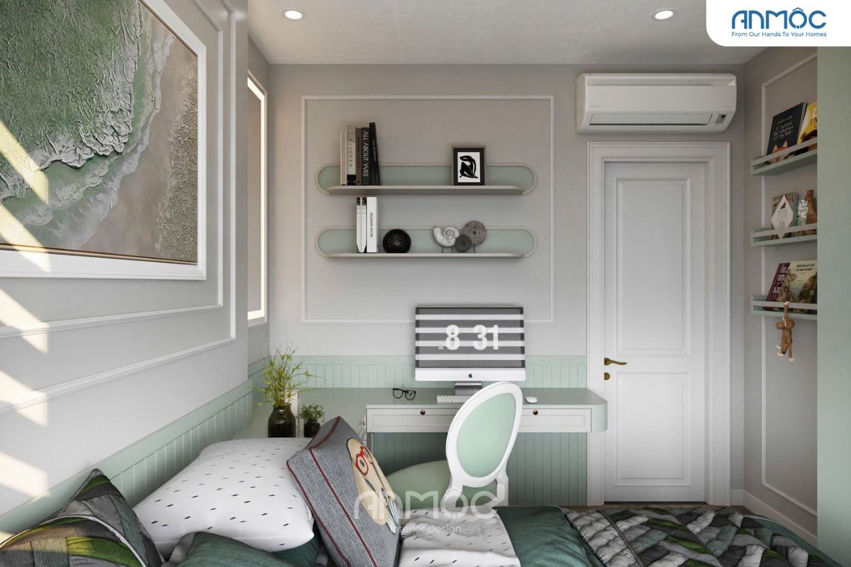 55+ Mẫu Thiết Kế Nội Thất Chung Cư "Đỉnh Nhất" 2026 3449 Màu xanh pastel chủ đạo tràn đầy năng lượng tích cực, khơi gợi trí tưởng tượng của bé