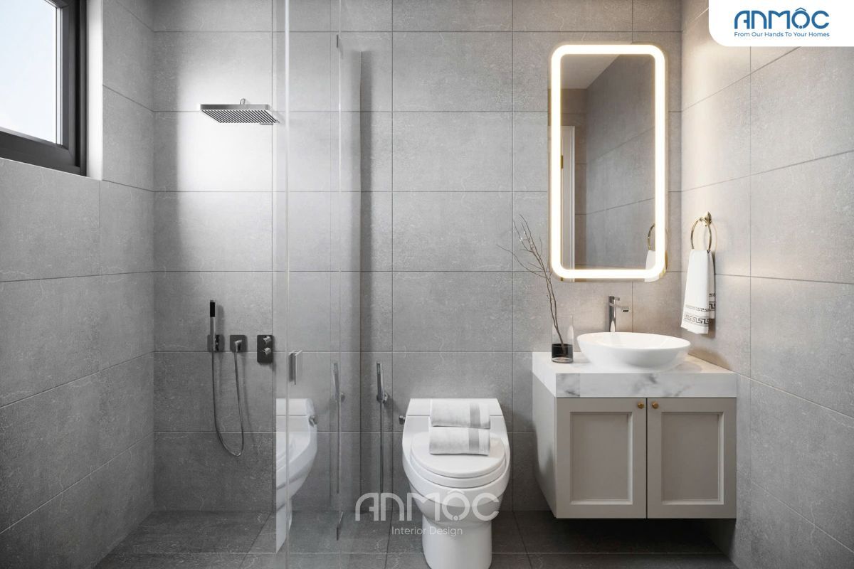 55+ Mẫu Thiết Kế Nội Thất Chung Cư "Đỉnh Nhất" 2026 3455 Phòng tắm nhỏ gọn liền kề phòng ngủ bé