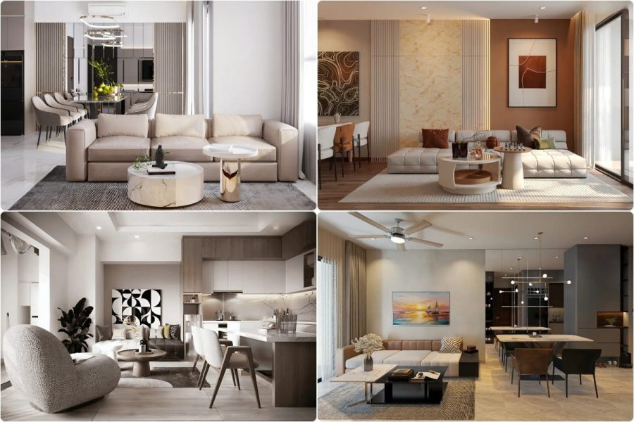 33+ Mẫu Thiết Kế Nội Thất Phòng Khách Đẹp Hiện Đại Nhất 528 Nội thất phòng khách chung cư hiện đại