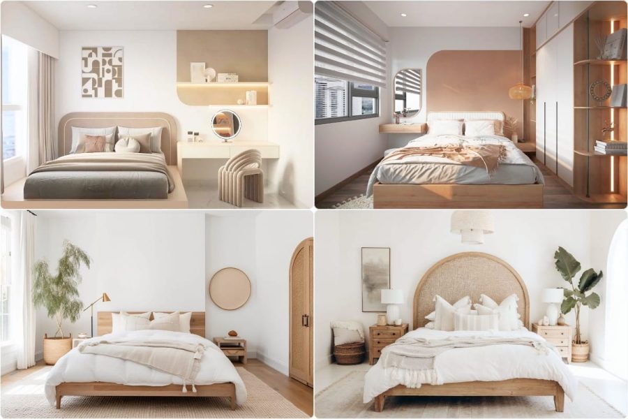 33+ Mẫu Thiết Kế Nội Thất Phòng Ngủ Đẹp - Hiện Đại 2026 450 Xu hướng thiết kế nội thất phòng ngủ chung cư Wabi Sabi