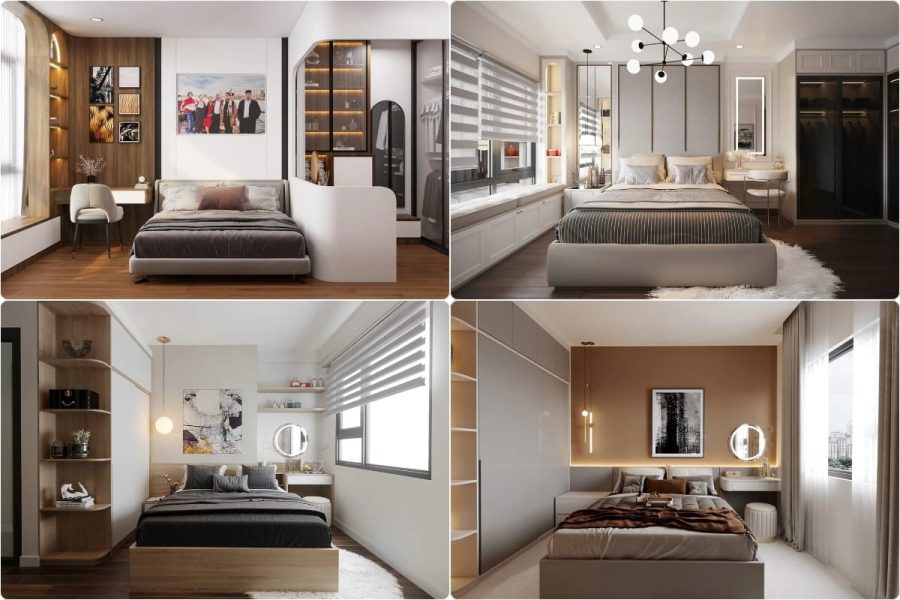 33+ Mẫu Thiết Kế Nội Thất Phòng Ngủ Đẹp - Hiện Đại 2026 445 Xu hướng thiết kế nội thất phòng ngủ chung cư hiện đại