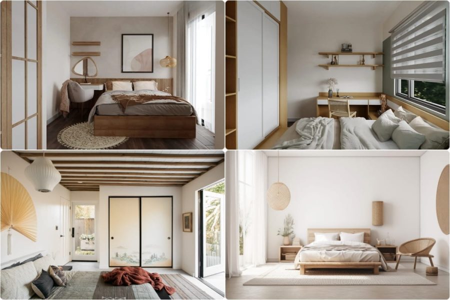 33+ Mẫu Thiết Kế Nội Thất Phòng Ngủ Đẹp - Hiện Đại 2026 452 Xu hướng thiết kế nội thất phòng ngủ nhà phố Japandi