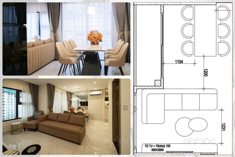 Thi công hoàn thiện nội thất phòng khách chung cư Vinhomes Grand Park 70m2 1509 Thi công hoàn thiện nội thất phòng khách chung cư Vinhomes Grand Park 70m2 1509