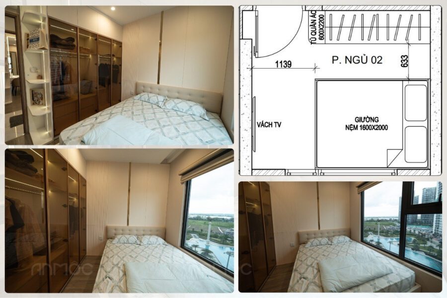 Thi công hoàn thiện nội thất phòng ngủ nhỏ chung cư Vinhomes Grand Park 70m2 tiện nghi Thi công hoàn thiện nội thất phòng ngủ nhỏ chung cư Vinhomes Grand Park 70m2 tiện nghi