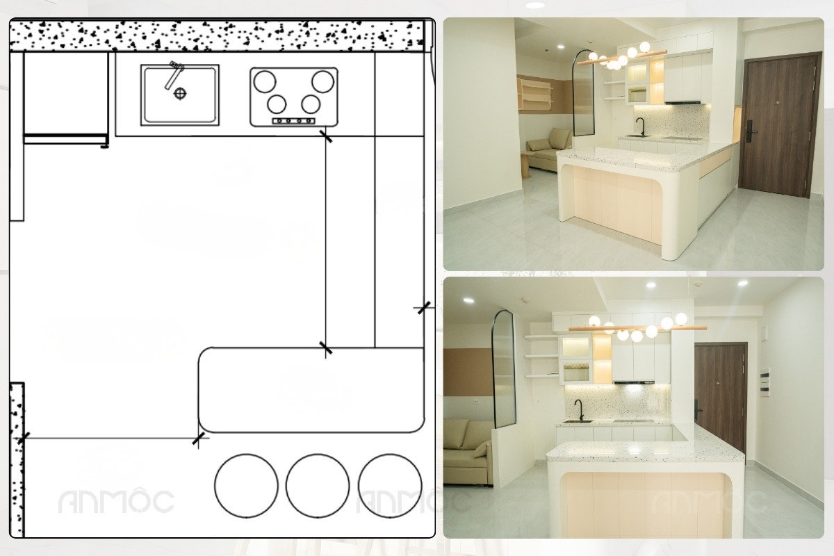 Hoàn Thiện Thi Công Nội Thất Chung Cư Sunrise Riverside 86m2 37 Không gian bếp Sunrise Riverside hoàn thiện với vật liệu cao cấp