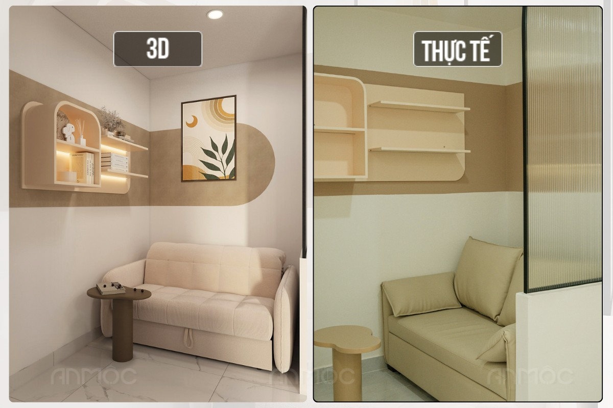 Hoàn Thiện Thi Công Nội Thất Chung Cư Sunrise Riverside 86m2 43 Phòng đọc sách Sunrise Riverside thực tế so với thiết kế nội thất 3D