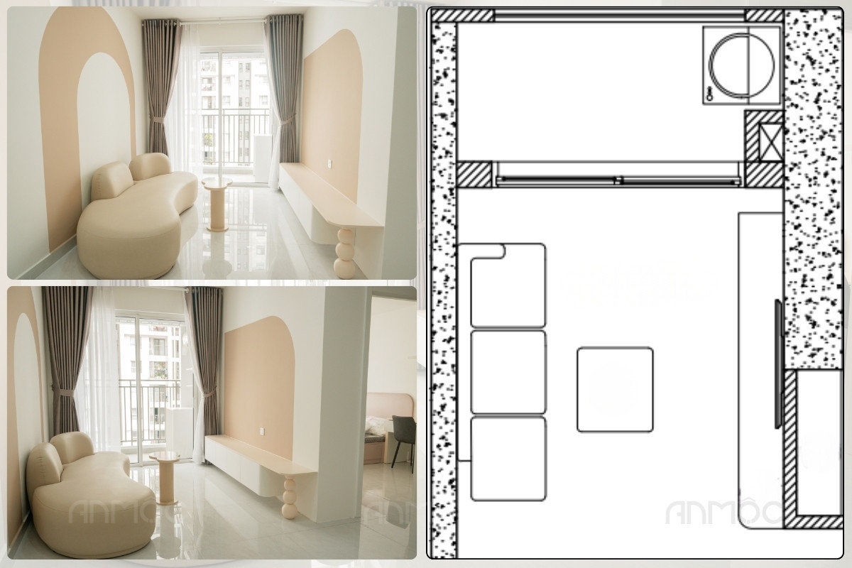 Hoàn Thiện Thi Công Nội Thất Chung Cư Sunrise Riverside 86m2 39 Thi công thực tế phòng khách Sunrise Riverside với tone màu trang nhã, ấm cúng