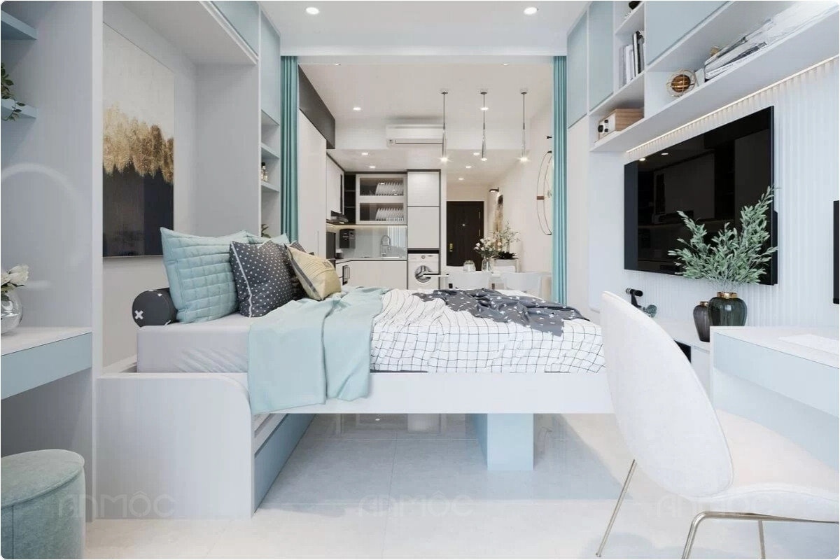 55+ Mẫu Thiết Kế Nội Thất Chung Cư "Đỉnh Nhất" 2026 3774 Thiết kế nội thất chung cư studio tối ưu không gian mở và hiện đại