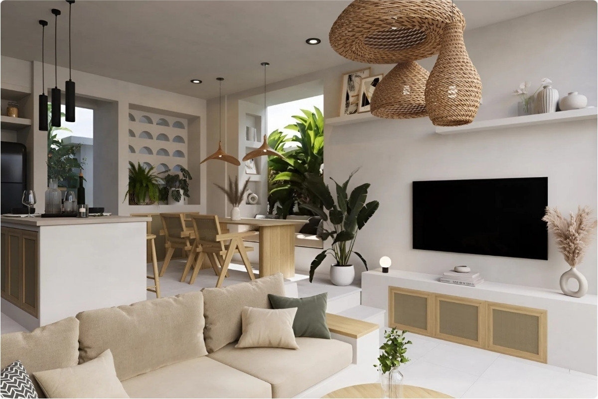 21+ Mẫu Thiết Kế Nội Thất Nhà Phố Đẹp Không Thể Bỏ Qua 2026 2998 Đưa thiên nhiên vào không gian sống với cây xanh và ánh sáng tự nhiên hài hoà