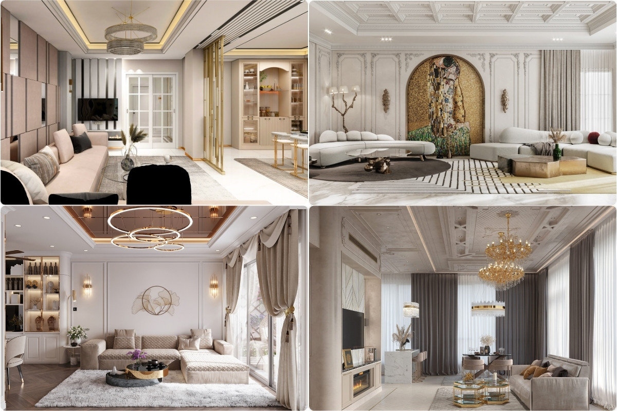 21+ Mẫu Thiết Kế Nội Thất Nhà Phố Đẹp Không Thể Bỏ Qua 2026 3002 Phong cách nội thất tân cổ điển sang trọng, kết hợp phào chỉ và màu sắc trang nhã