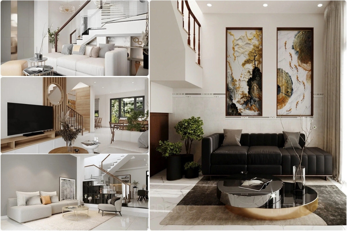 21+ Mẫu Thiết Kế Nội Thất Nhà Phố Đẹp Không Thể Bỏ Qua 2026 3005 Phòng khách nhà phố tiện nghi, sang trọng, là trung tâm sinh hoạt của gia đình