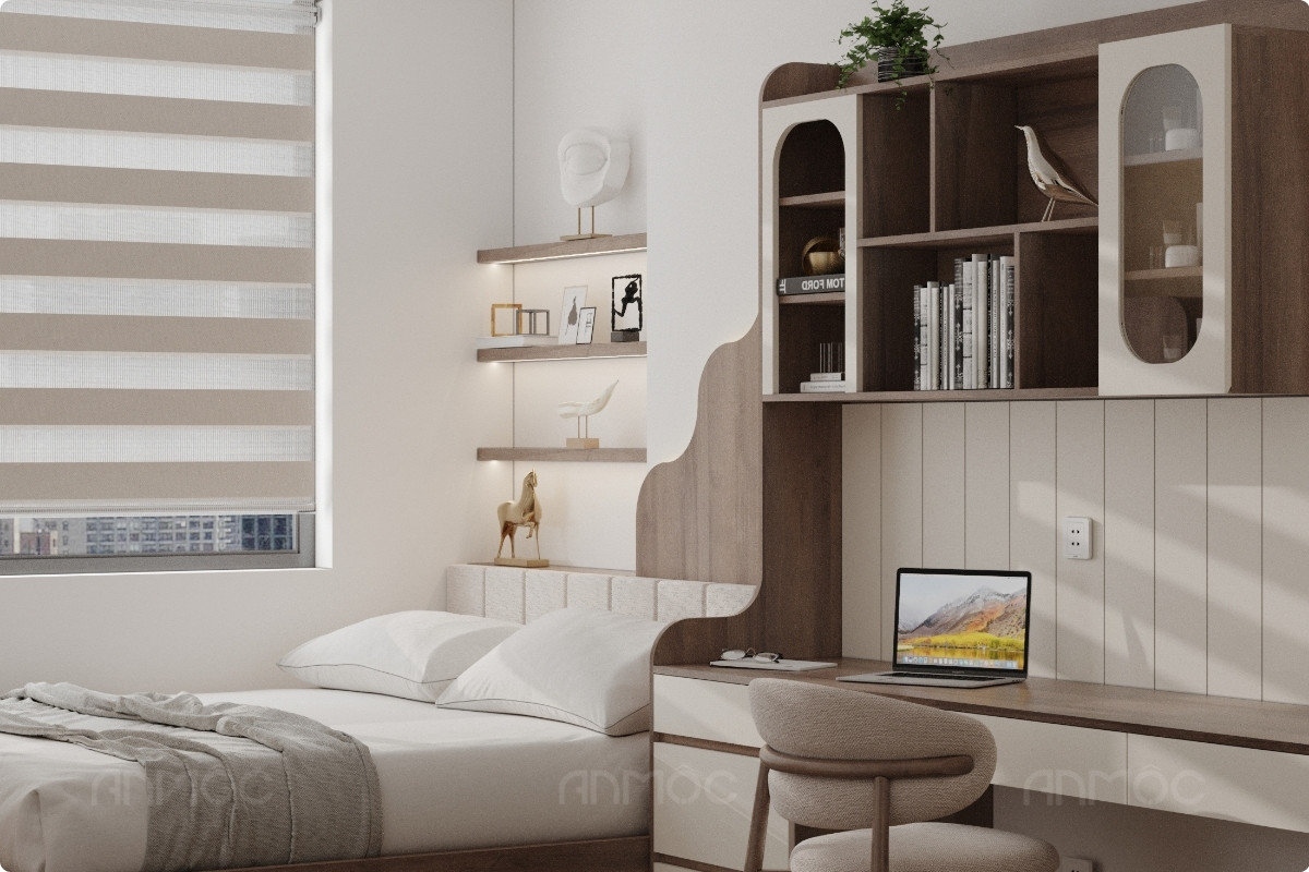 55+ Mẫu Thiết Kế Nội Thất Chung Cư "Đỉnh Nhất" 2026 2776 Phòng ngủ master-thiết kế nội thất chung cư Skyview 79m2 (4)