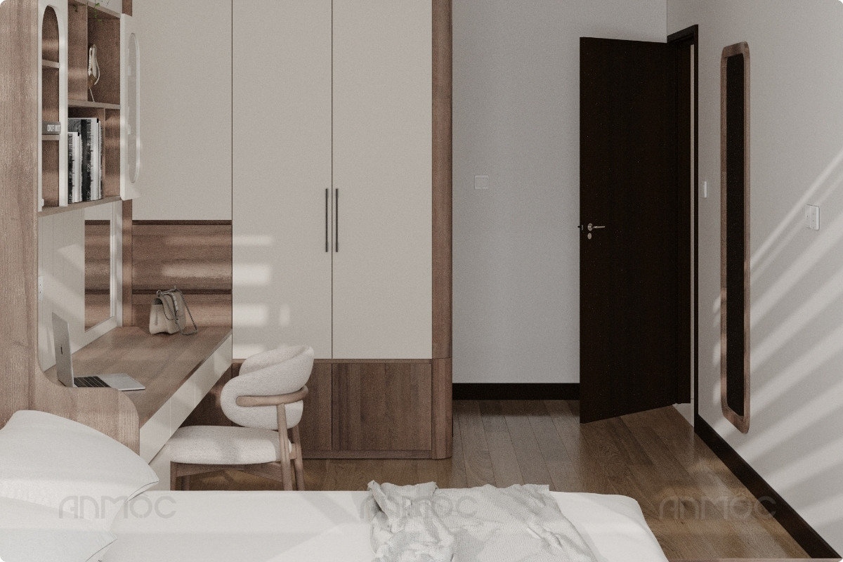 55+ Mẫu Thiết Kế Nội Thất Chung Cư "Đỉnh Nhất" 2026 2777 Phòng ngủ master-thiết kế nội thất chung cư Skyview 79m2 (5)