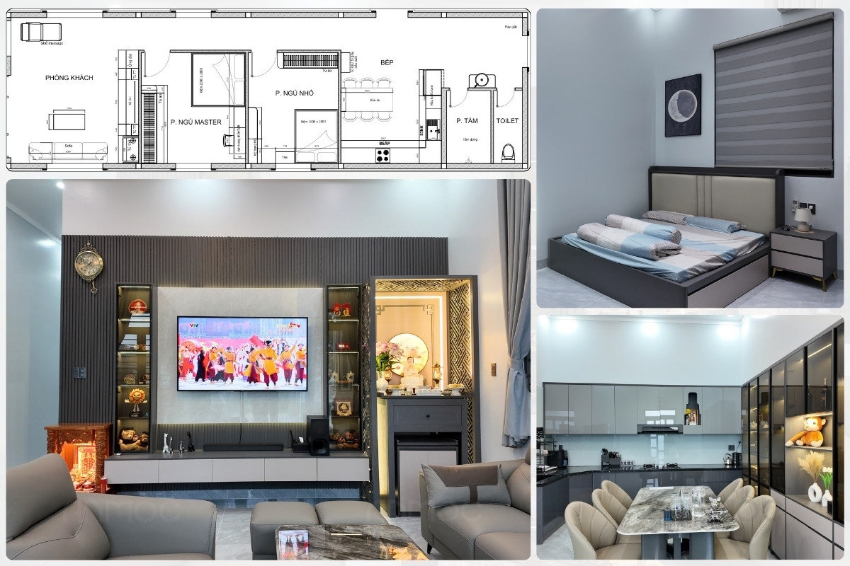 Hoàn Thiện Thi Công Nội Thất Nhà Phố Bình Dương 120m2 1 Tổng quan hoàn thiện công trình thi công nội thất nhà phố Bình Dương 120m2