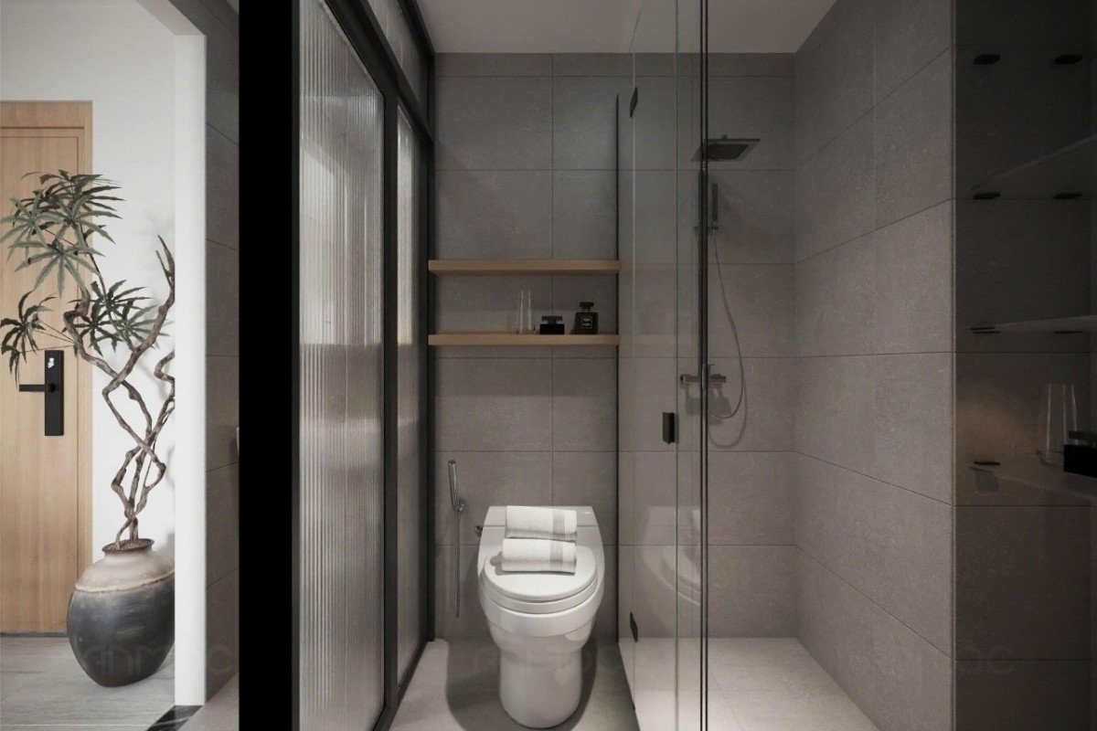 55+ Mẫu Thiết Kế Nội Thất Chung Cư "Đỉnh Nhất" 2026 2580 Không gian phòng vệ sinh căn hộ Bcons Polaris 49m2 được bố trí khoa học, hướng đến sự hiện đại và tiện nghi