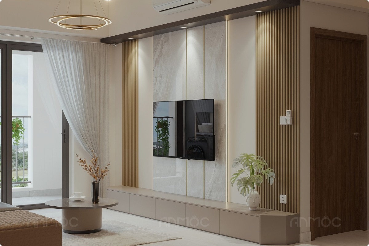 55+ Mẫu Thiết Kế Nội Thất Chung Cư "Đỉnh Nhất" 2026 2745 Phòng khách, Thiết kế nội thất chung cư Swanbay 52m2