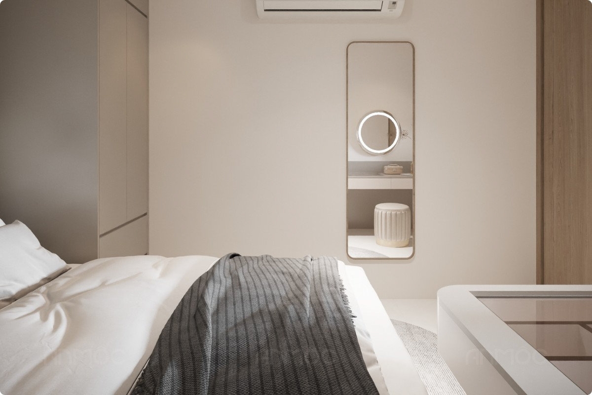 55+ Mẫu Thiết Kế Nội Thất Chung Cư "Đỉnh Nhất" 2026 2704 Phòng ngủ nhỏ hiện đại, mang lại cảm giác ấm cúng