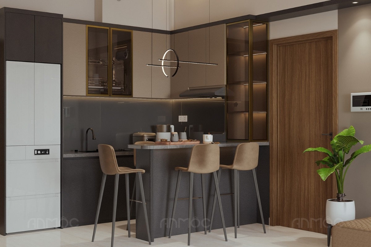 55+ Mẫu Thiết Kế Nội Thất Chung Cư "Đỉnh Nhất" 2026 2746 Phòng bếp, Thiết kế nội thất chung cư Swanbay 52m2