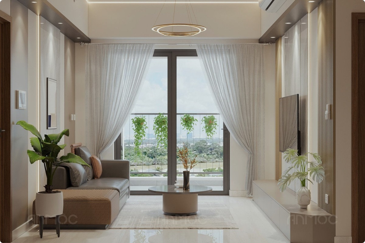 55+ Mẫu Thiết Kế Nội Thất Chung Cư "Đỉnh Nhất" 2026 2749 Phòng khách, Thiết kế nội thất chung cư Swanbay 52m2