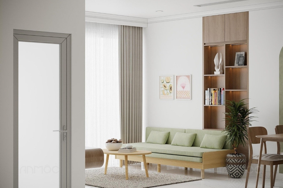 55+ Mẫu Thiết Kế Nội Thất Chung Cư "Đỉnh Nhất" 2026 2547 Góc nhìn từ không gian bếp hướng ra khu vực phòng khách Vinhomes Central Park 83m2